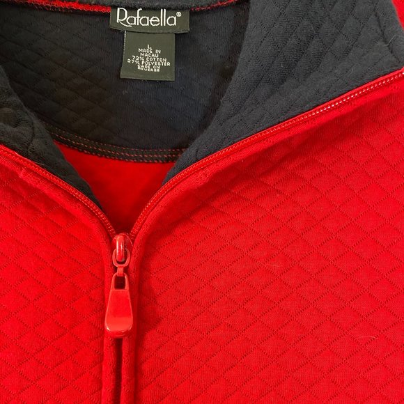 Rafaella Red & Blue Quilted Long Sleeve Zip Front Jacket NWOT Women's Size Large - Picture 11 of 11